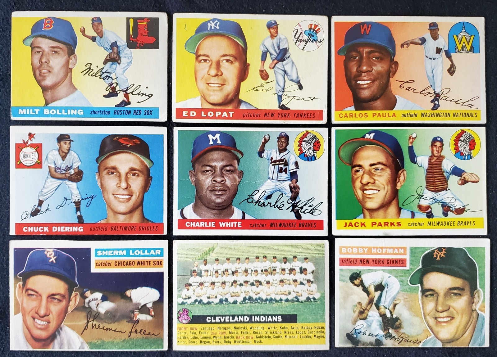1955 MLB 9x HOF MVP All-Star Legends Topps Tall Cards