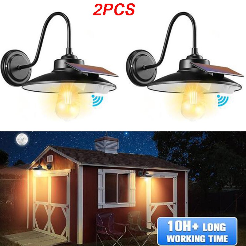 2/4PCS Outdoor Solar Barn Light Motion Sensor Wall Light Waterproof Porch Light