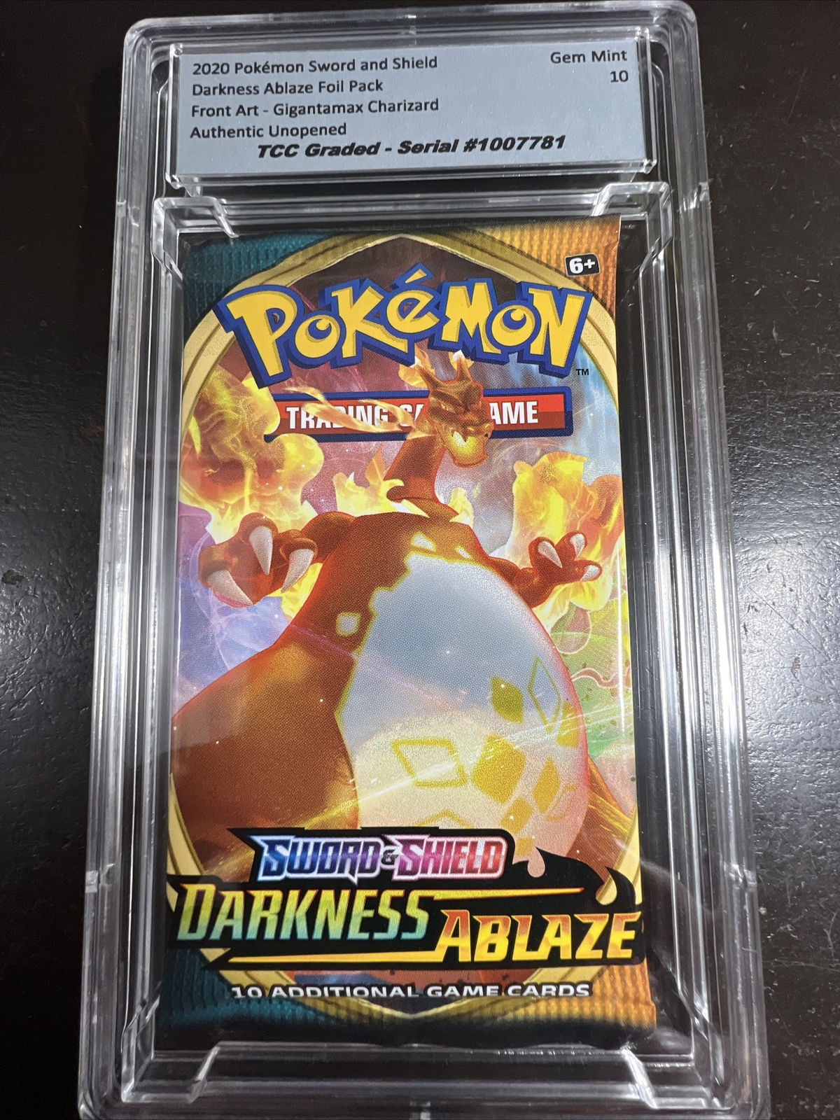 2020 Pokemon Darkness Ablaze Foil Pack Charizard Art TCC Graded Gem Mint 10