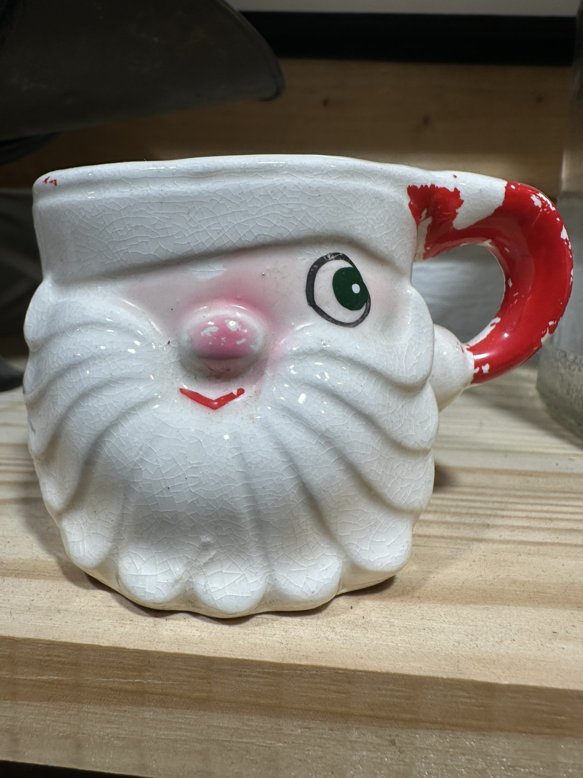 Vintage Holt Howard White Beard Winking Santa Mug MCM Christmas 1959 Japan