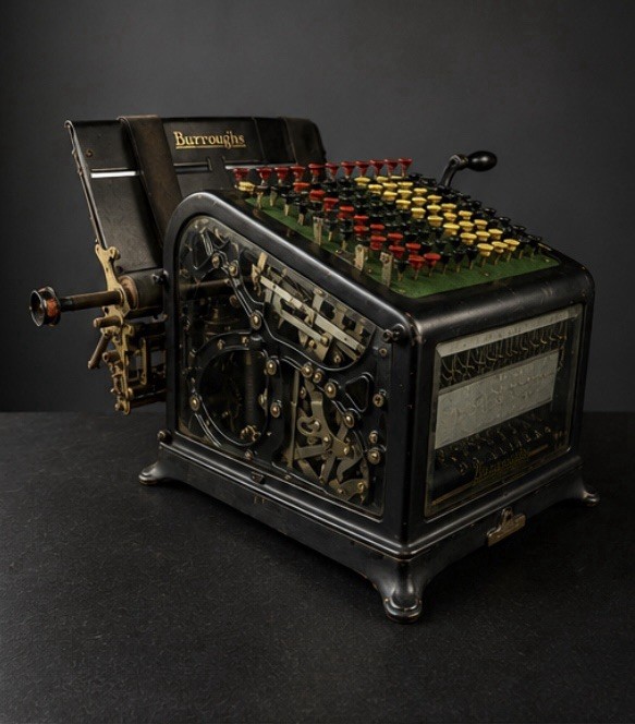 ANTIQUE BURROUGHS ADDING MACHINE RARE  ORNATE MECHANICAL BRASS MASTERPIECE