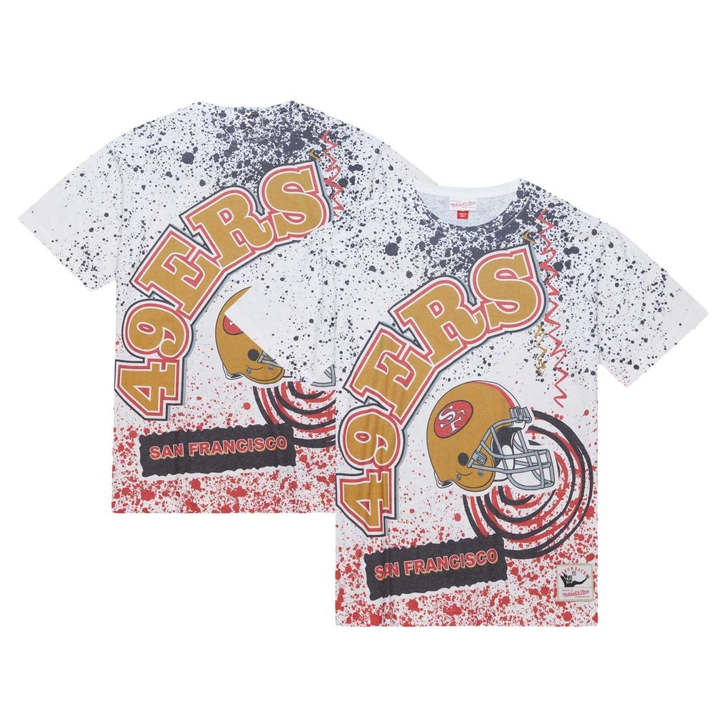San Francisco 49ers Mitchell & Ness NFL Shirt Team Logo Splatter Vintage NWT