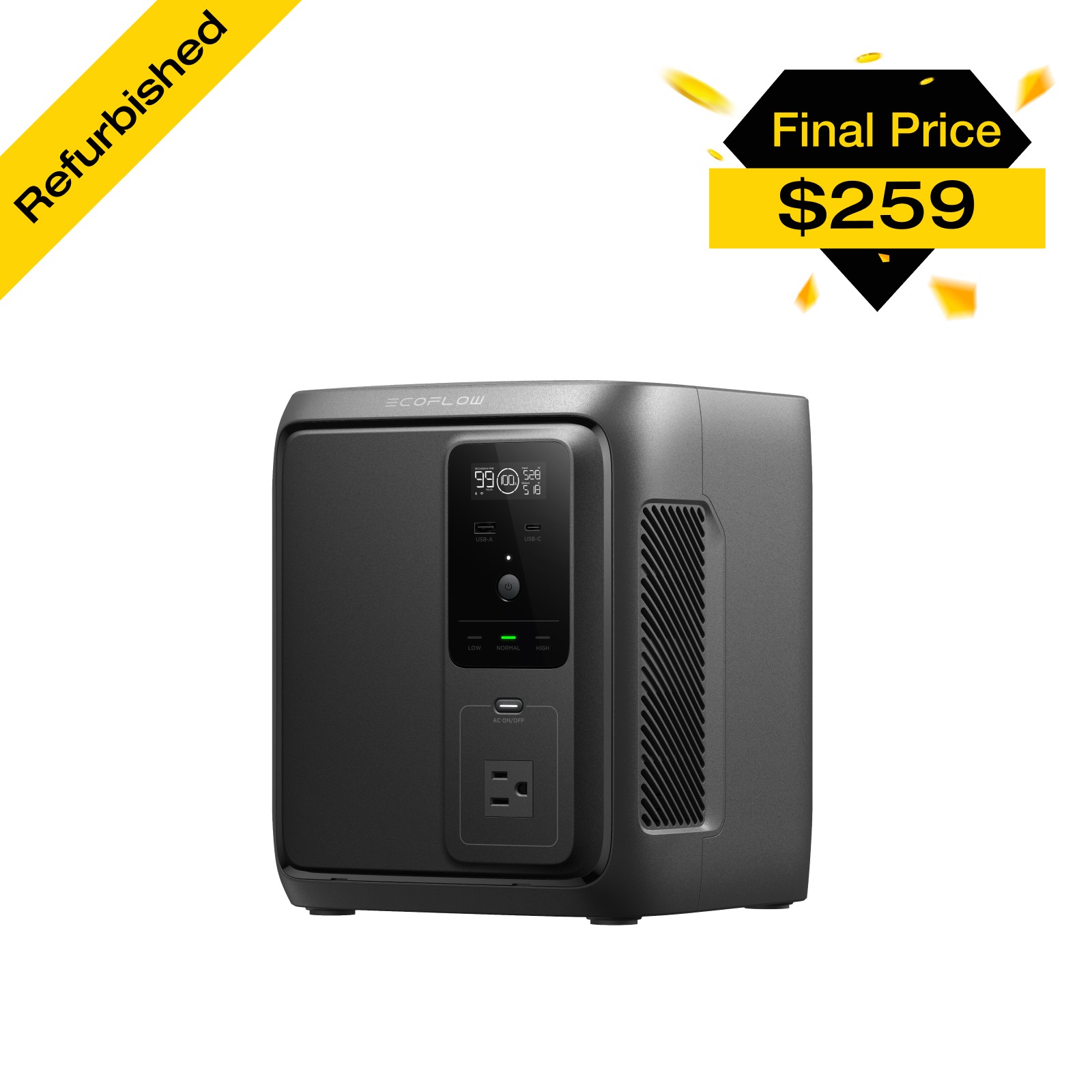 EcoFlow DELTA 3 1000 Air 960Wh Portable Power Station 500W LFP Battery Refurbish