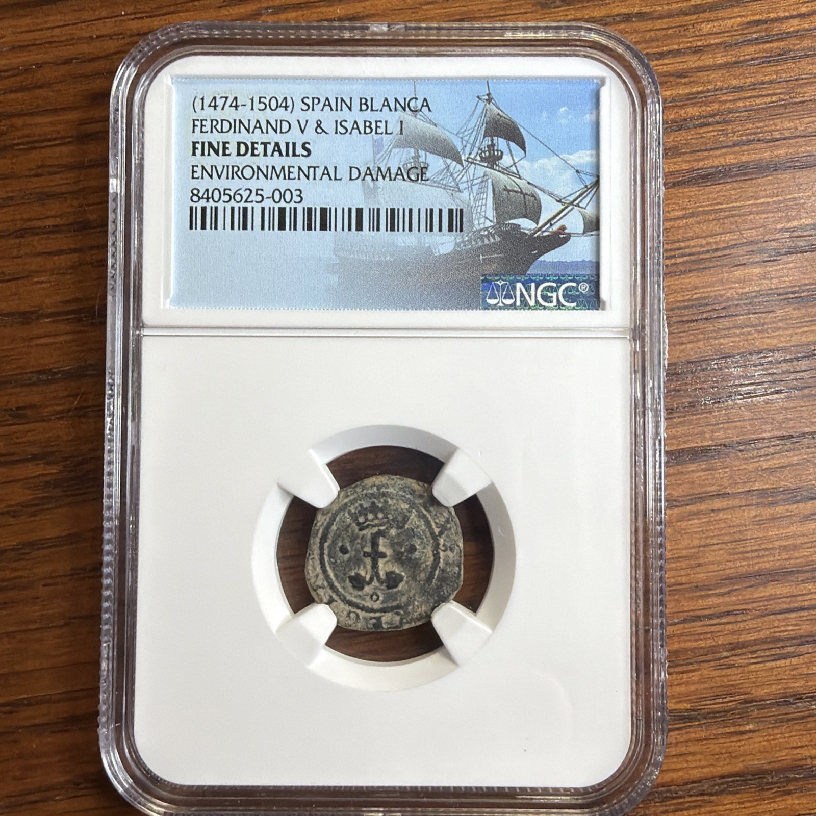 (1474-1504) Spain Blanca Ferdinand V & Isabel 1 NGC Fine Details (1474-1504) Spain Blanca Ferdinand V & Isabel 1 NGC Fine Details