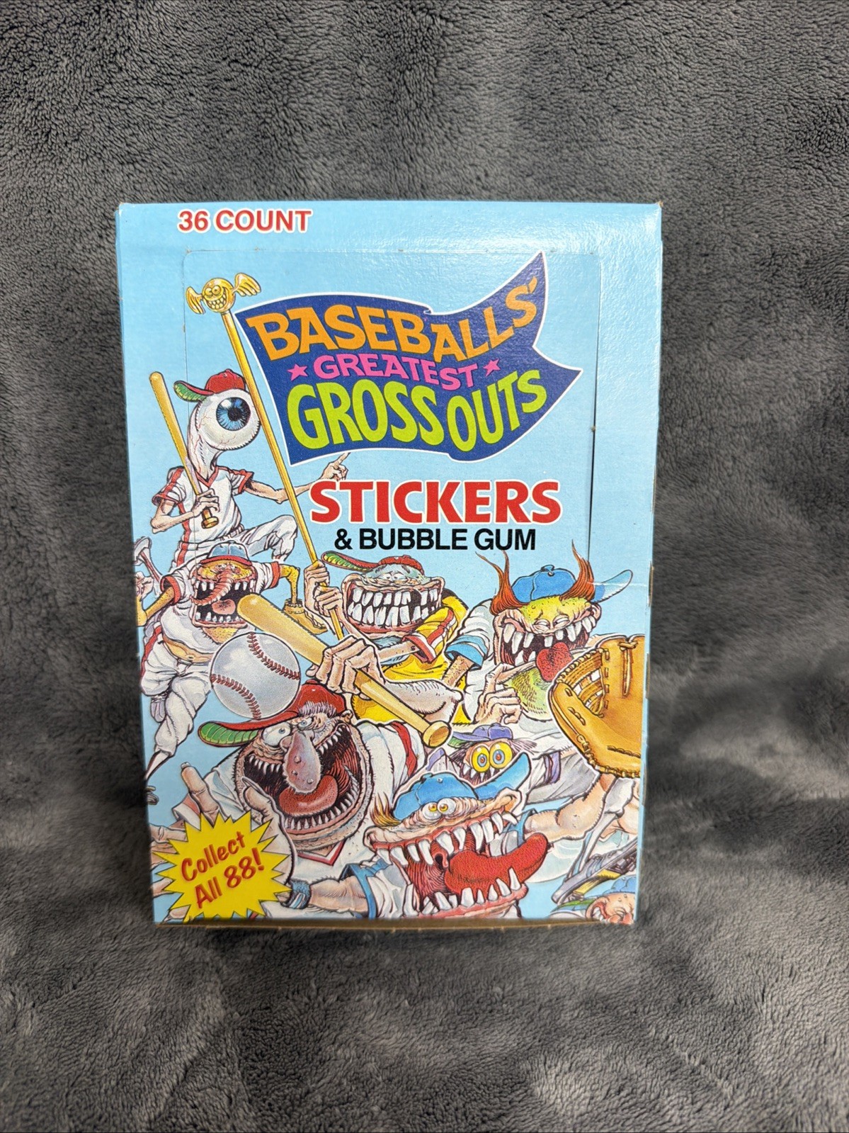 Case Fresh VTG 1988 Leaf Baseball's Greatest Gross Outs 36 Wax Pack Box Stickers
