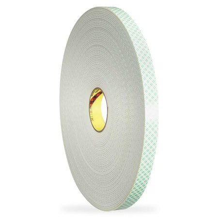 3M 4008 Double-Sided Foam Tape, 3/4 In W, 5 Yd L, 1/8 In, Polyurethane Foam,
