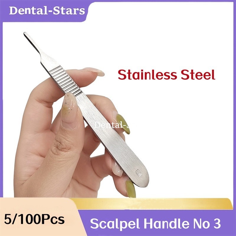 5/100Pcs Surgical Scalpel Handle No 3 Dental Stainless Steel Instruments