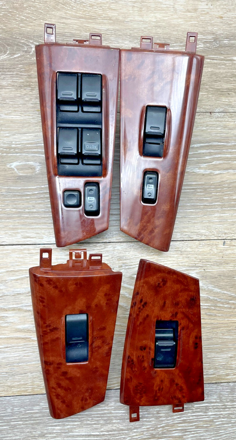 Set (4) 03-08 Toyota Corolla Window Switch Front Rear Right Left Power Woodgrain