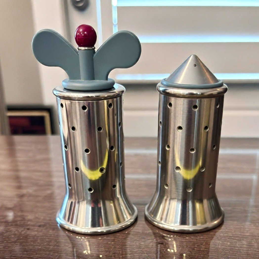 Alessi Salt & Pepper Shakers Set of 2 4.5 Alessi Salt & Pepper Shakers Set of 2 4.5