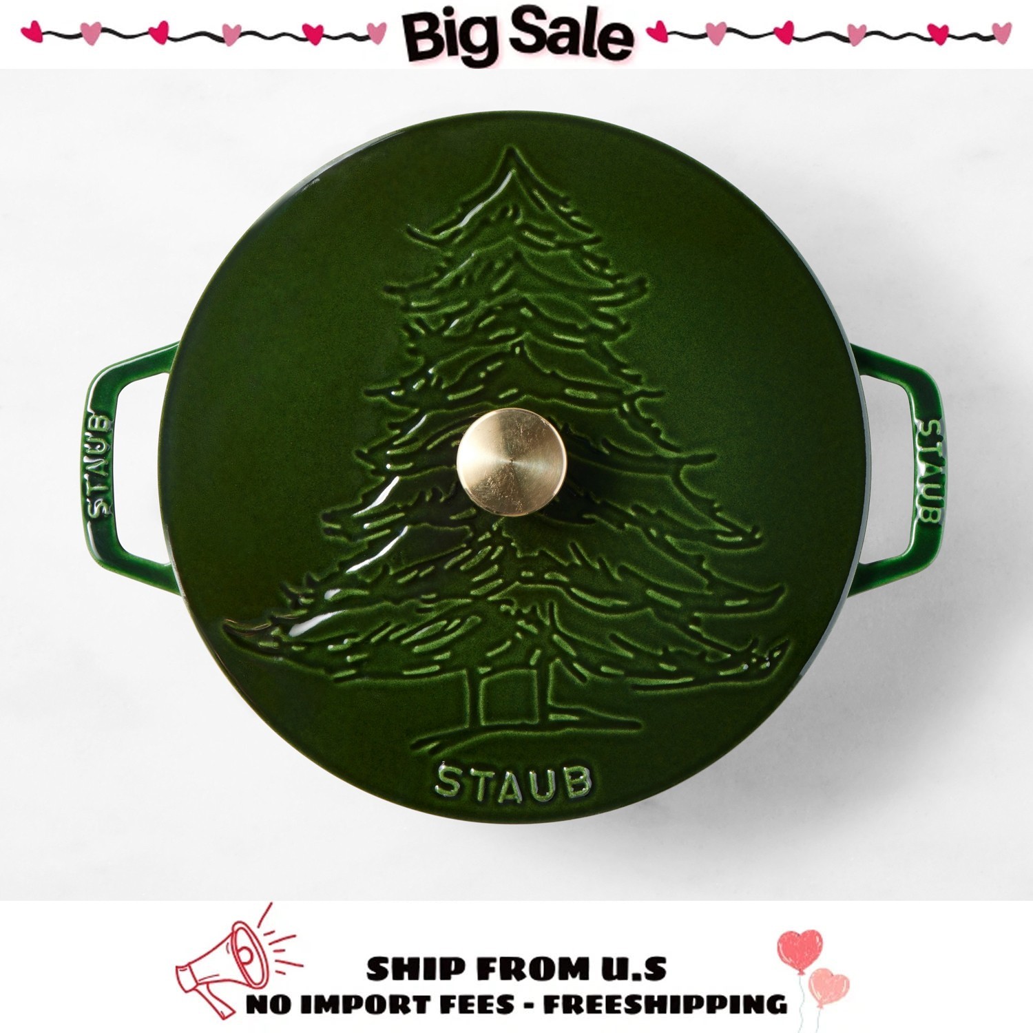 Staub Enameled Cast Iron Pine Tree Braiser, 2.5-Qt 100% Authentic New in Box