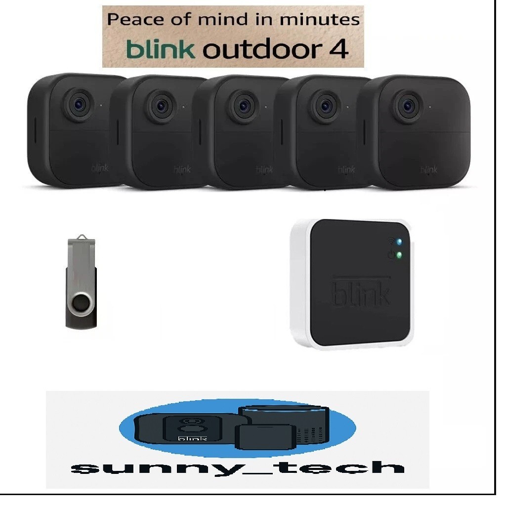 2024 Blink Outdoor 4 (4th Gen) 5 Camera Wireless HD Home Security System Kit NEW