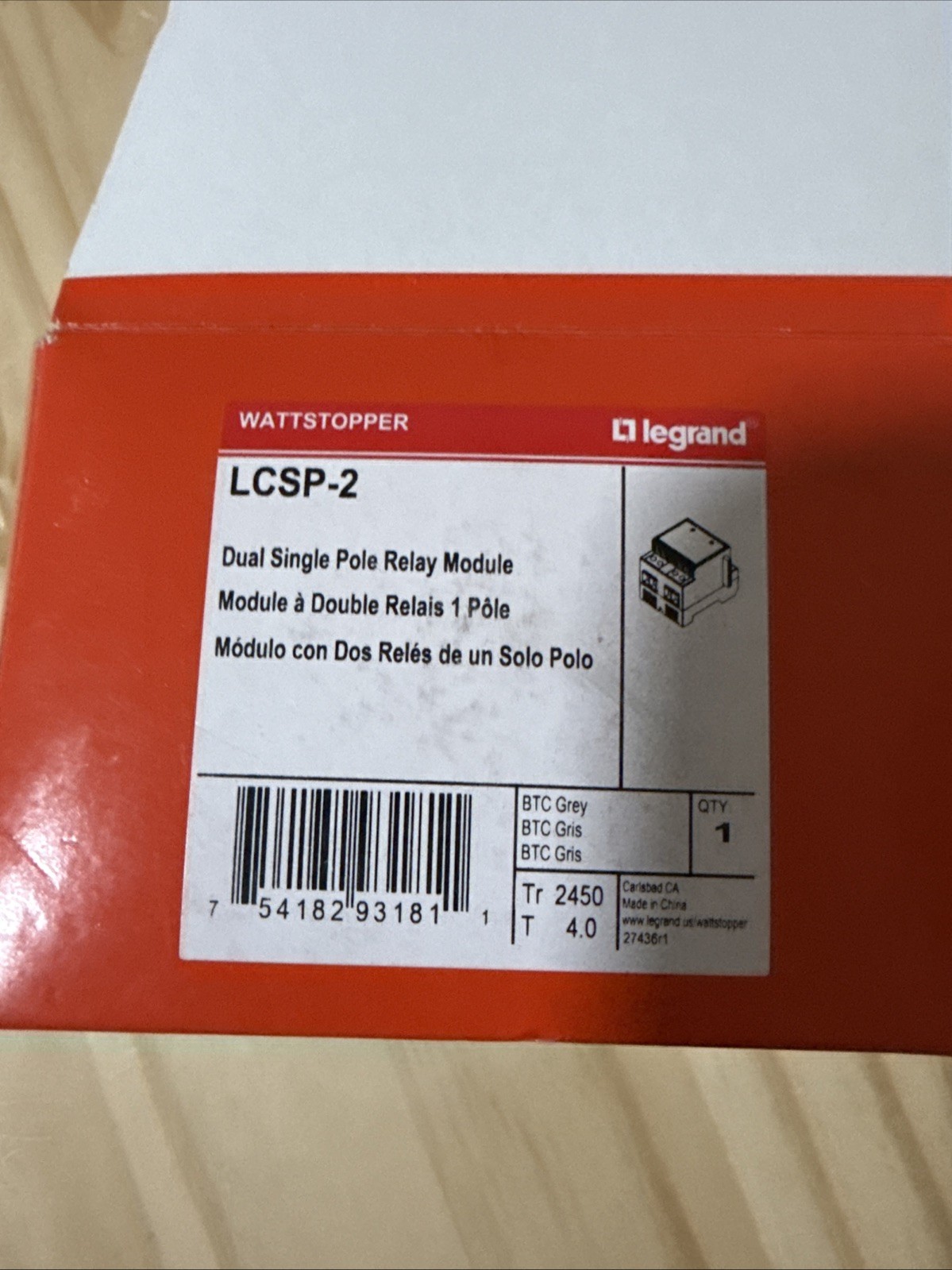 NEW LEGRAND DUAL SINGLE POLE RELAY MODULE # LCSP-2