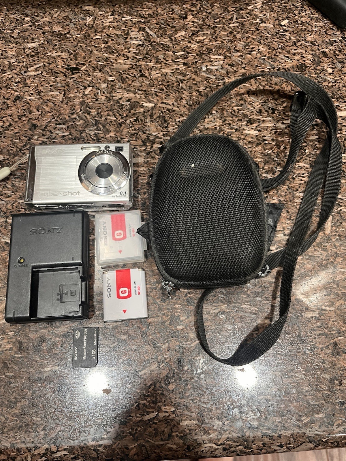 Sony Cyber-shot DSC-W90 8.1MP Digital Camera Black w/ SD Card,2 Battery, & Case