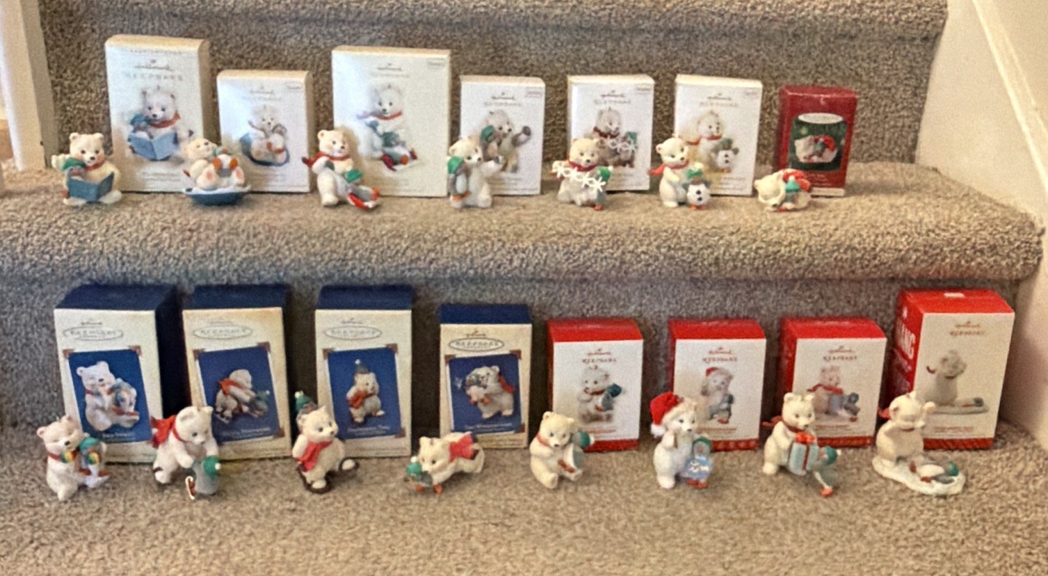 Qty 15 Hallmark Snowball & Tuxedo Keepsake Ornaments Polar Bear Penguin w/ Boxes