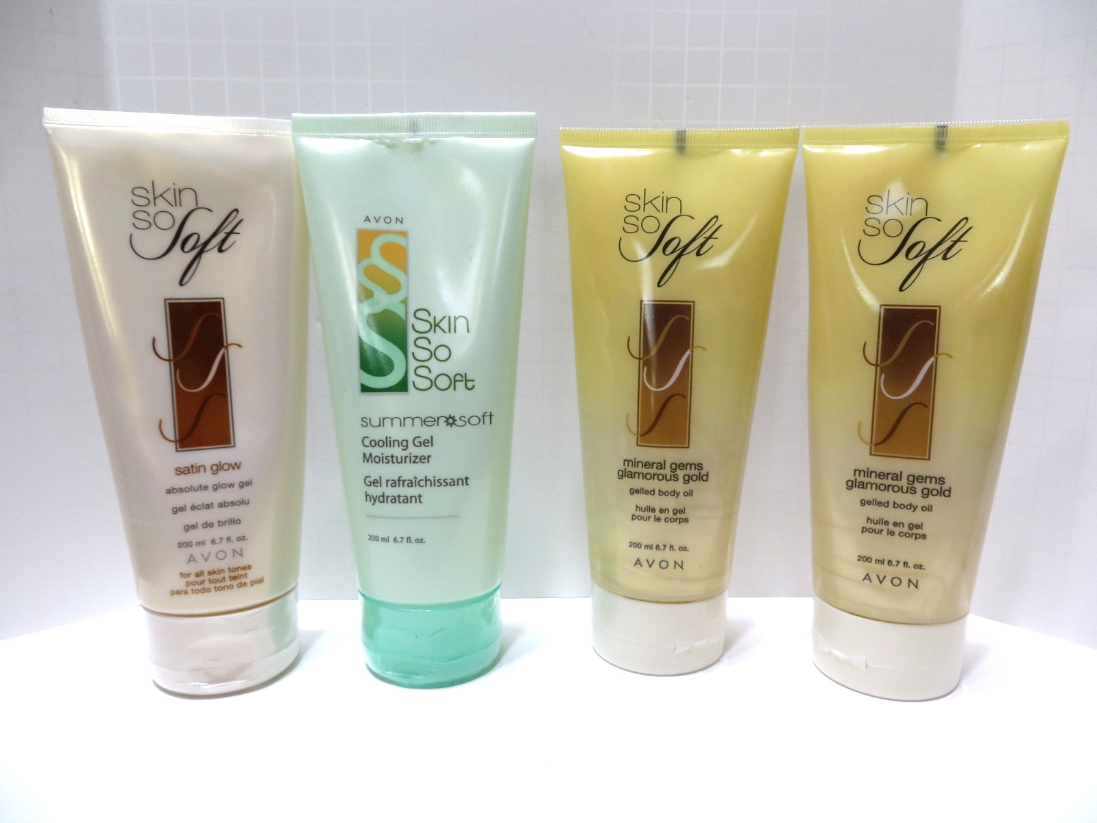 Lot/4 Sealed Avon Skin So Soft Moisturizer 6.7 fl. oz. - Satin Glow Gel Body Oil Lot/4 Sealed Avon Skin So Soft Moisturizer 6.7 fl. oz. - Satin Glow Gel Body Oil