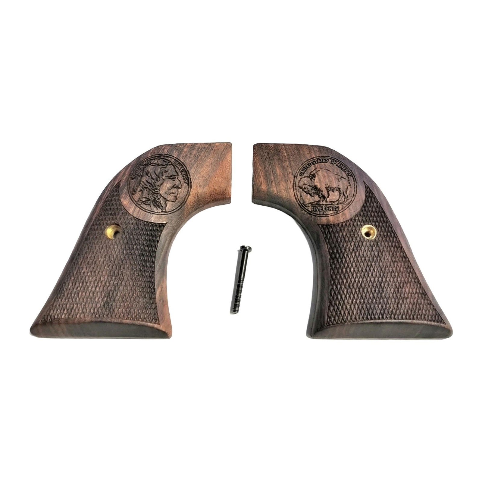 Ruger Wrangler Walnut Buffalo Nickel Grips Fits Super Wrangler & Blackhawk
