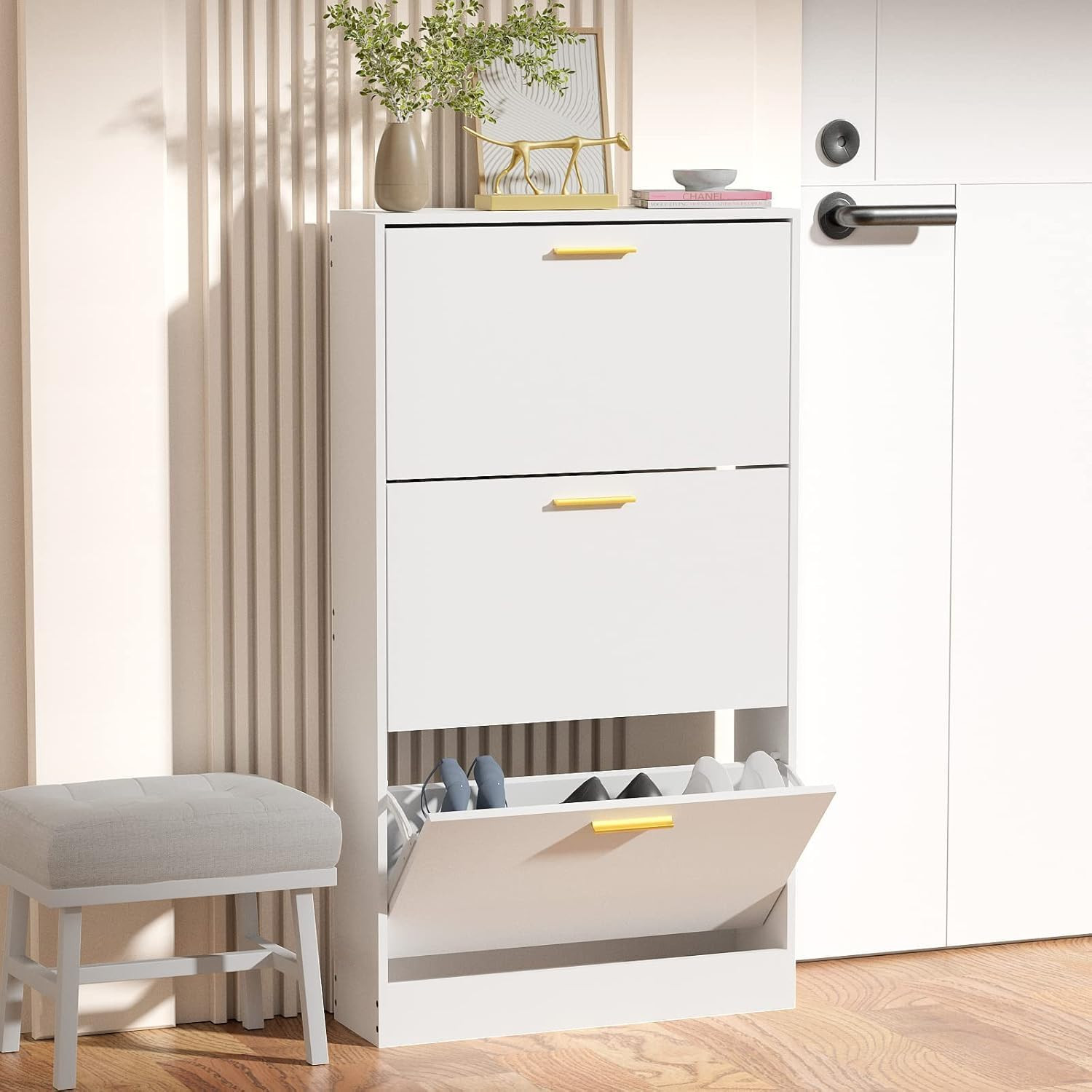 zapatera de madera para zapatos mueble organizador zapato shoes zapatero Blanco