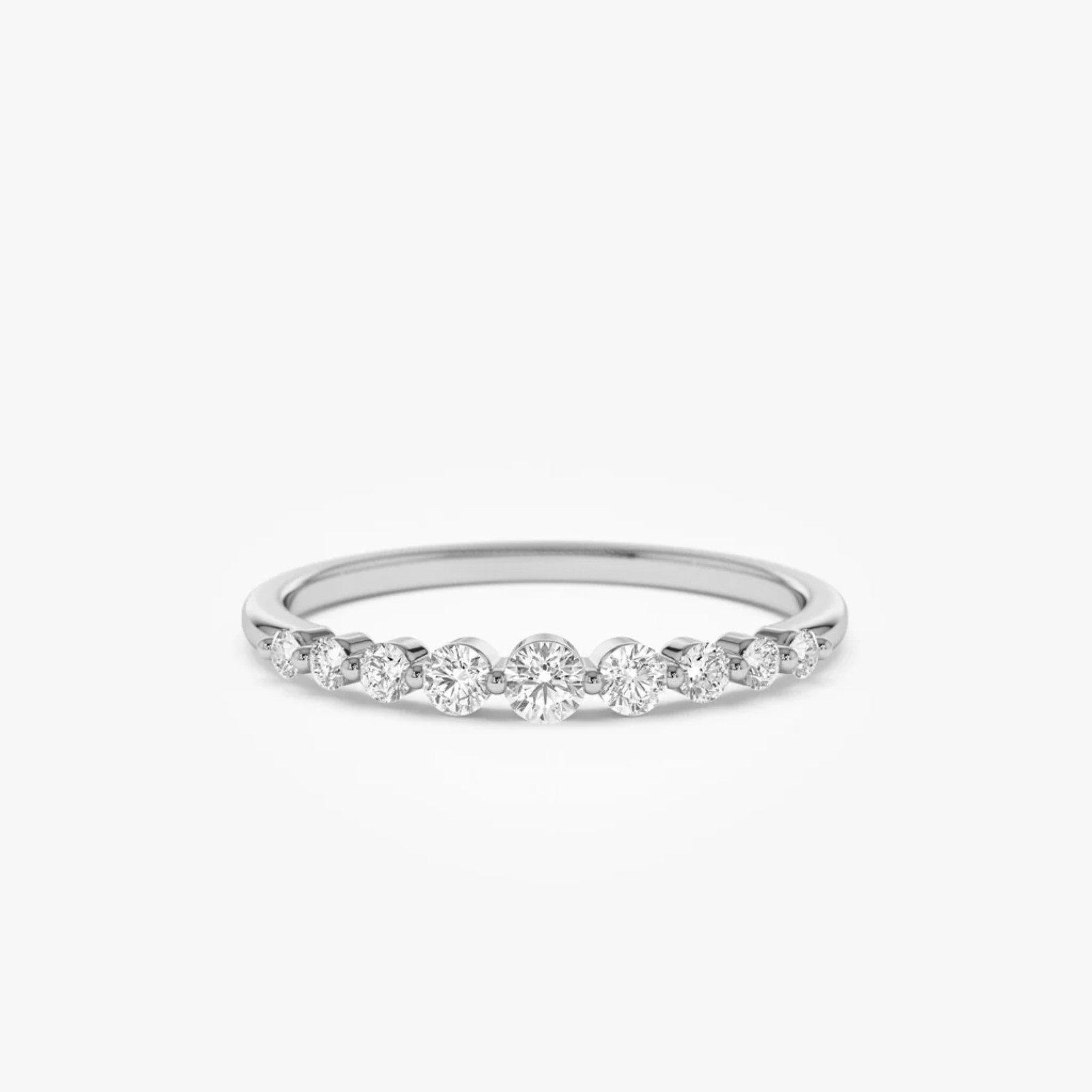 0.22 Ct Natural Round Cut Diamond Eternity Wedding Band Ring 14k White Gold