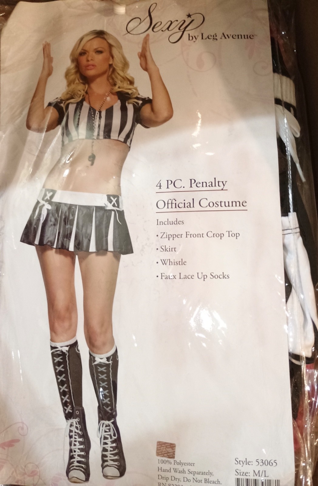 Womens Sexy Referee Halloween Costume Leg Avenue Size Medium Large M-L Brand New