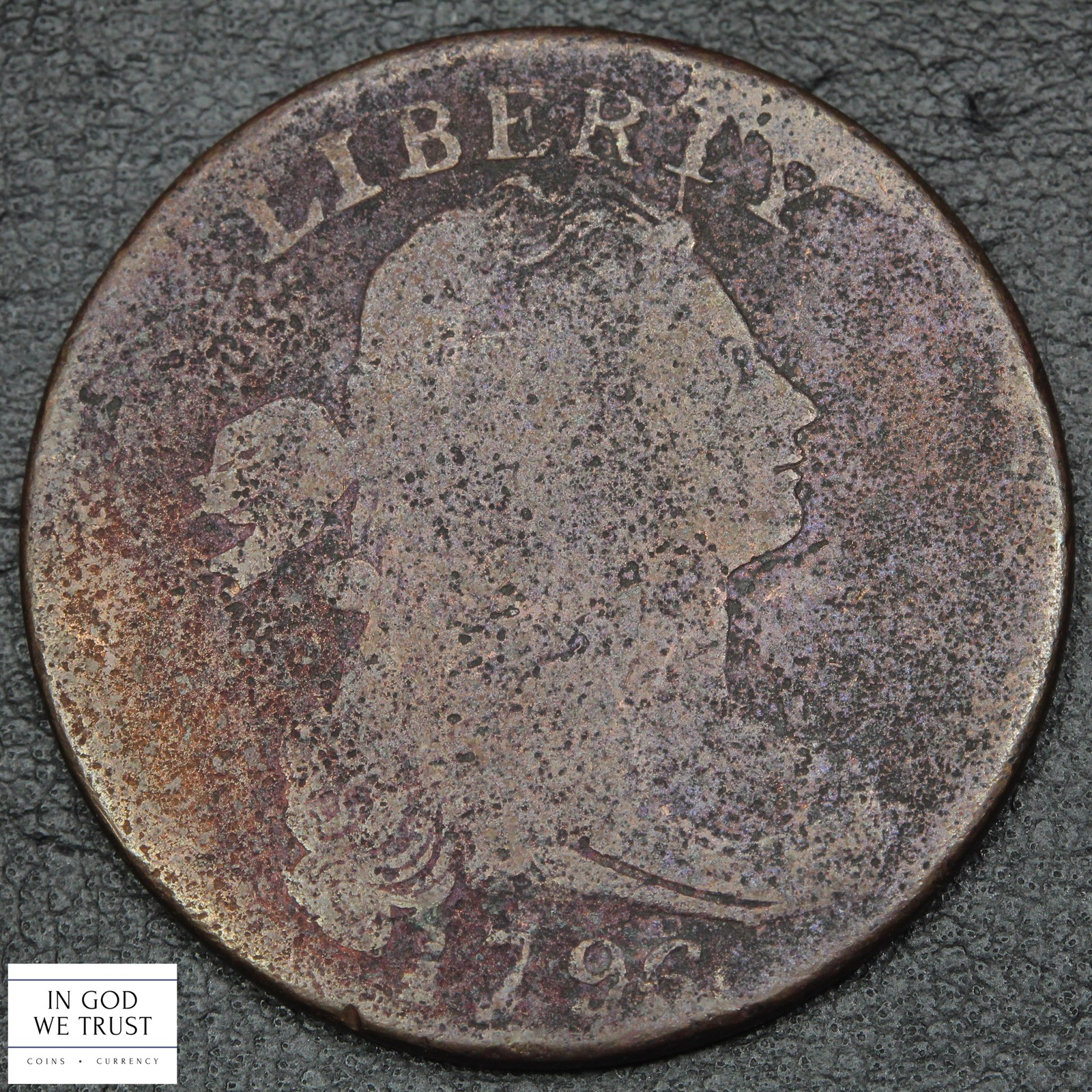 1796 Reverse of 1794 S-110 (Cud DS 110.3) Draped Bust Copper Large Cent 1C