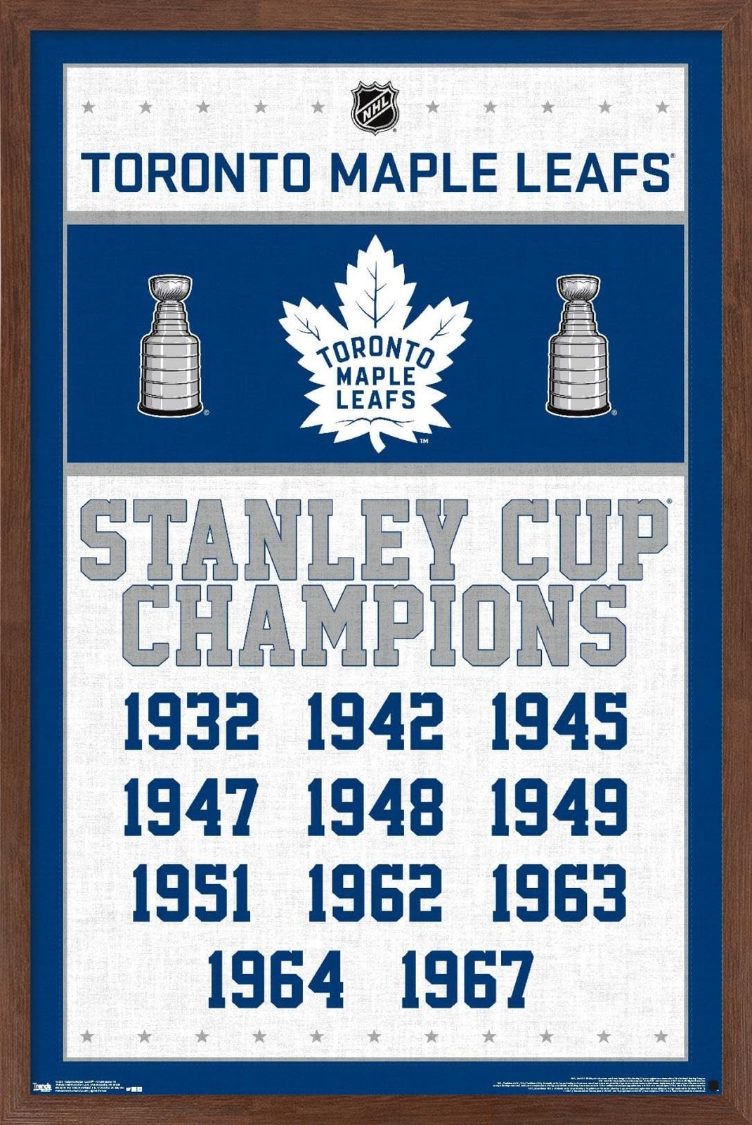 Trends International NHL Toronto Maple Leafs Champions 16 Poster 22.375\