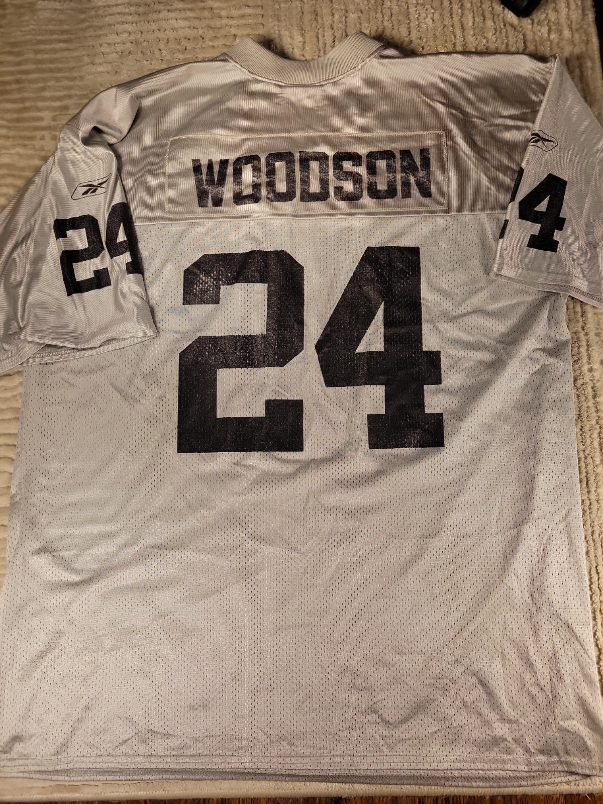 Reebok Rod Woodson Oakland Las Vegas Raiders Football Jersey Mens Size XL Adult Reebok Rod Woodson Oakland Las Vegas Raiders Football Jersey Mens Size XL Adult