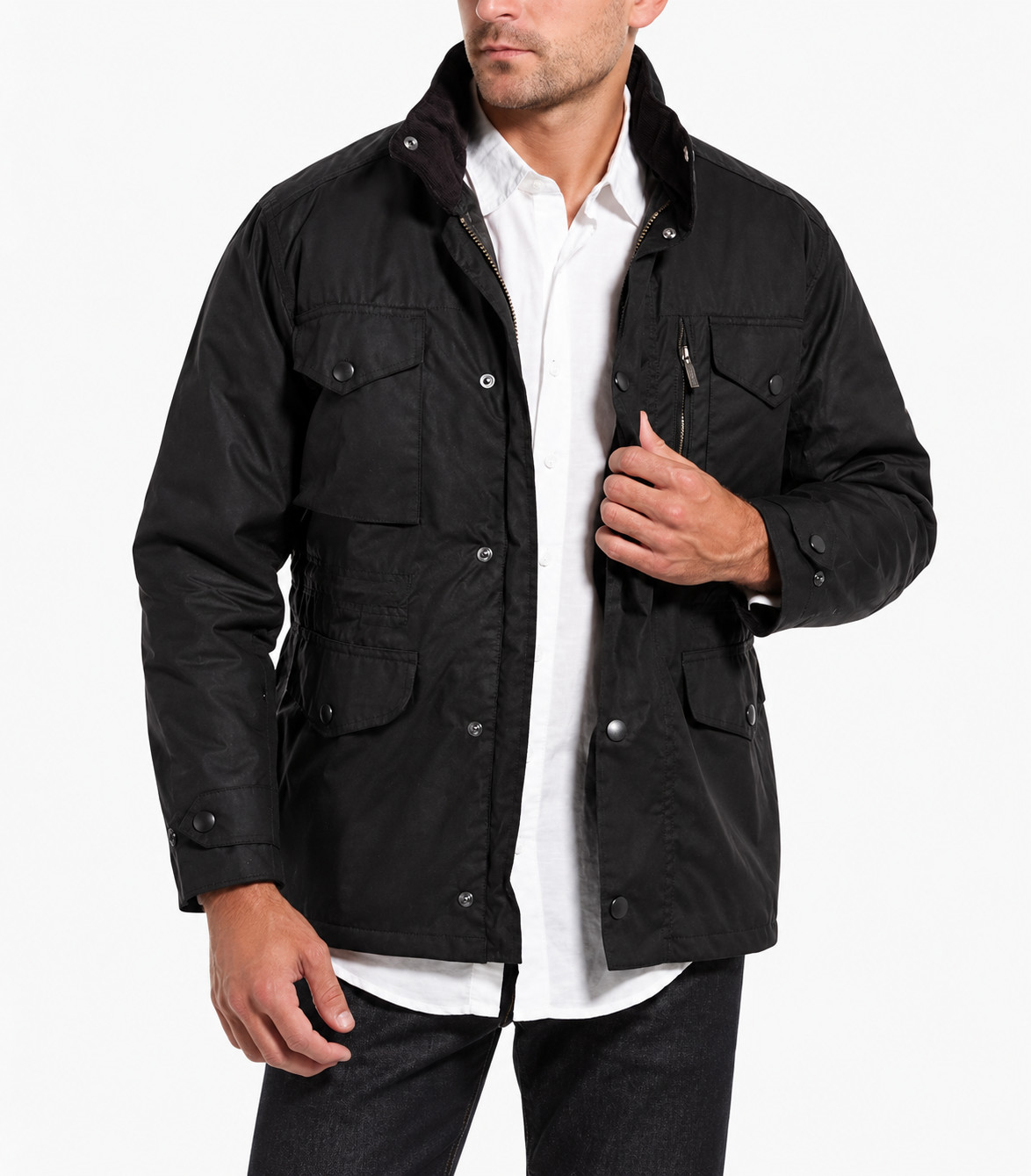 Black ~ BARBOUR SAPPER Men's WAX Jacket MSRP $485 British Heritage