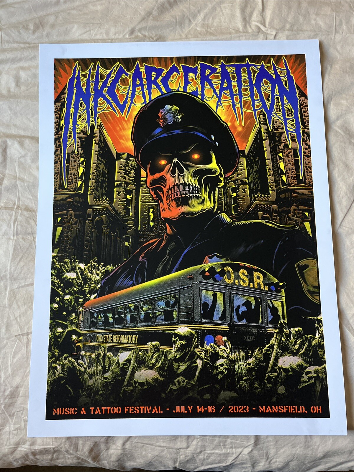 Inkcarceration Music Tattoo Festival July 14 2023 Mansfield LTD Concert Poster Inkcarceration Music Tattoo Festival July 14 2023 Mansfield LTD Concert Poster