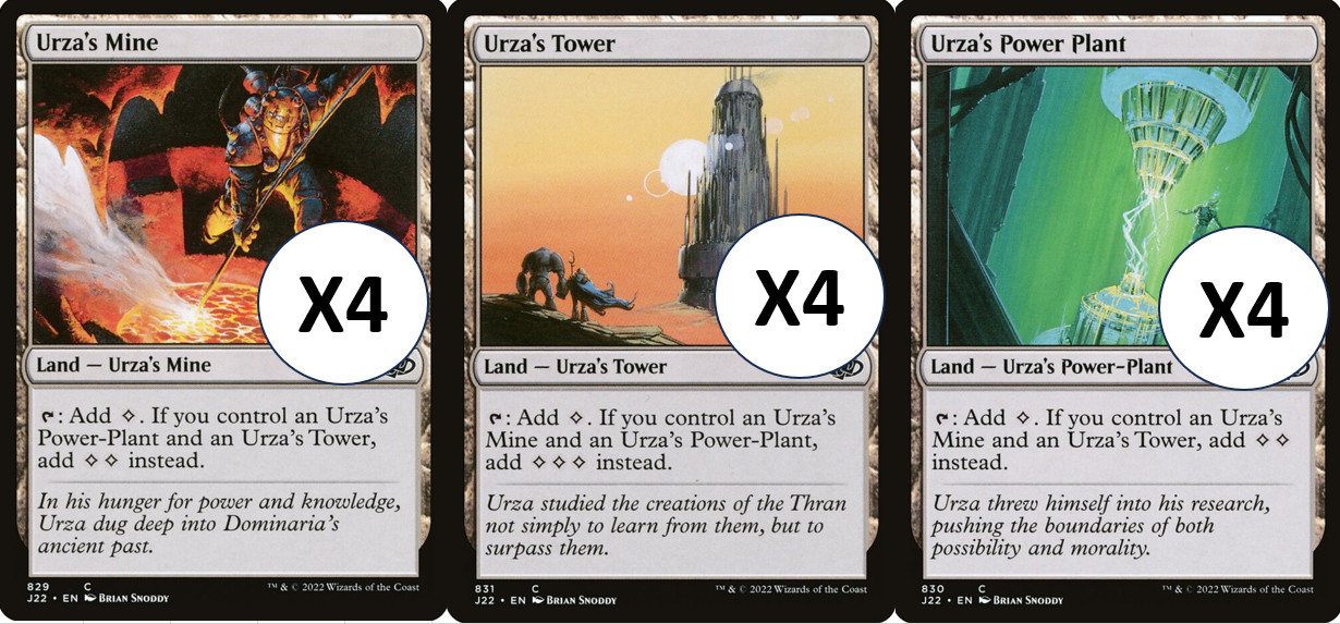 Urza\'s Tron Lands Tower, Power Plant, Mine - MTG NM Playset X4 (12 Cards) Magic Urza\'s Tron Lands Tower, Power Plant, Mine - MTG NM Playset X4 (12 Cards) Magic