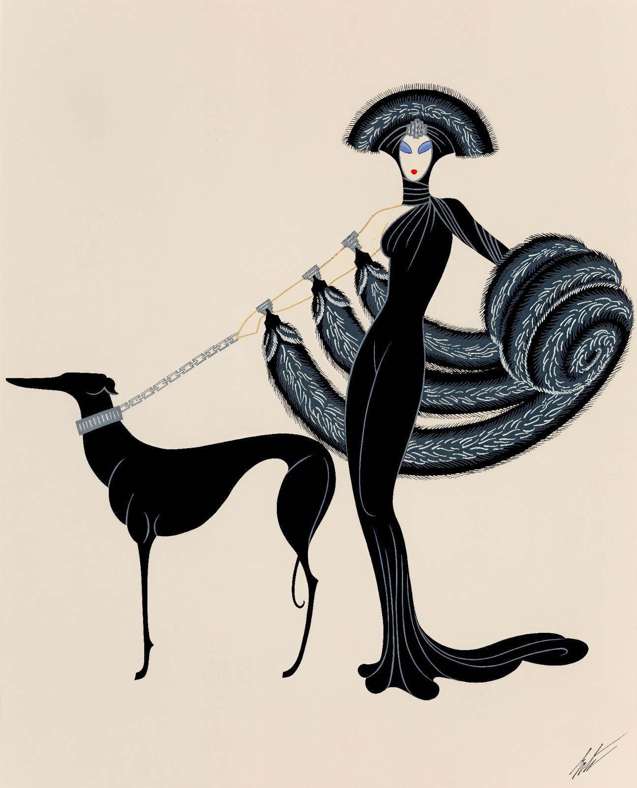 Erte: Symphony in Black 22x30 Archival Quality Fine Art Print Erte: Symphony in Black 22x30 Archival Quality Fine Art Print