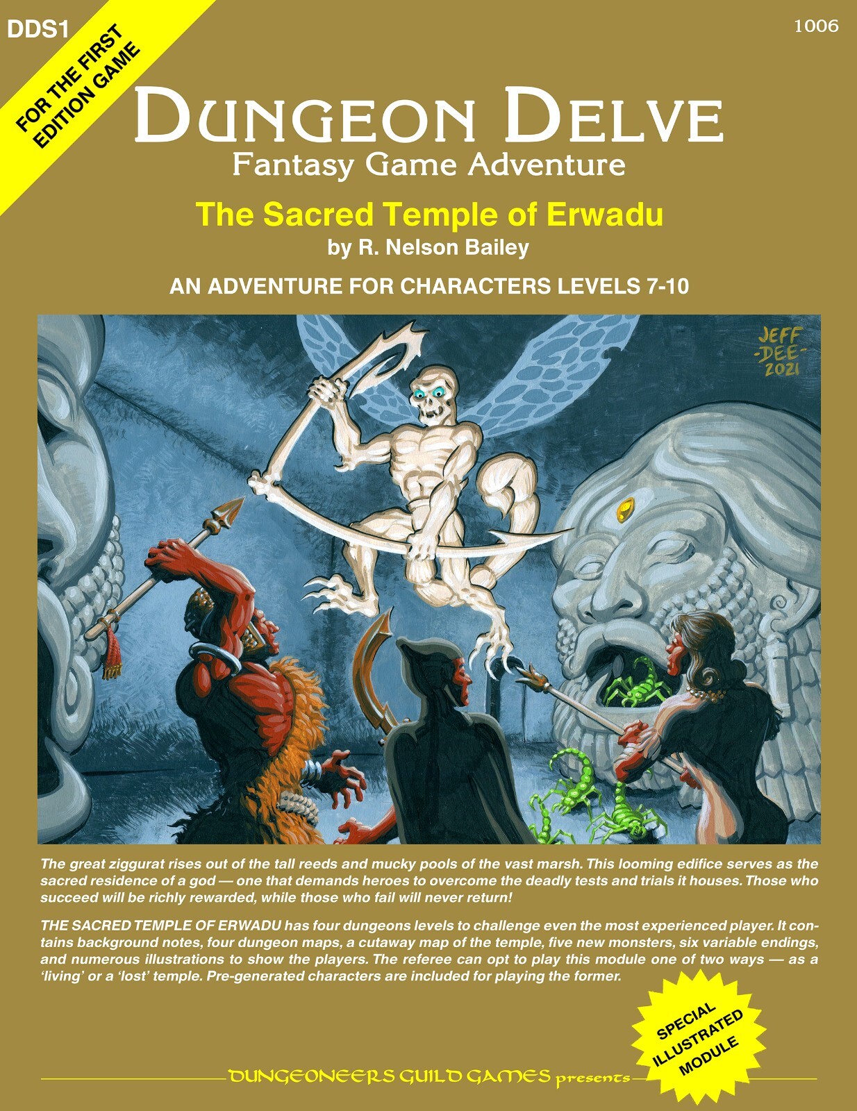 DUNGEON DELVE SPECIAL #1: The Sacred Temple of  Erwadu (AD&D/D&D/OSR module)