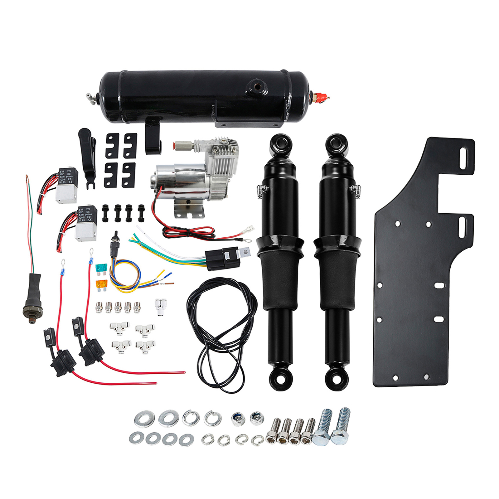 Rear Air Ride Suspension With Air Tank Kit Fit For Harley Street Glide 1994-2025