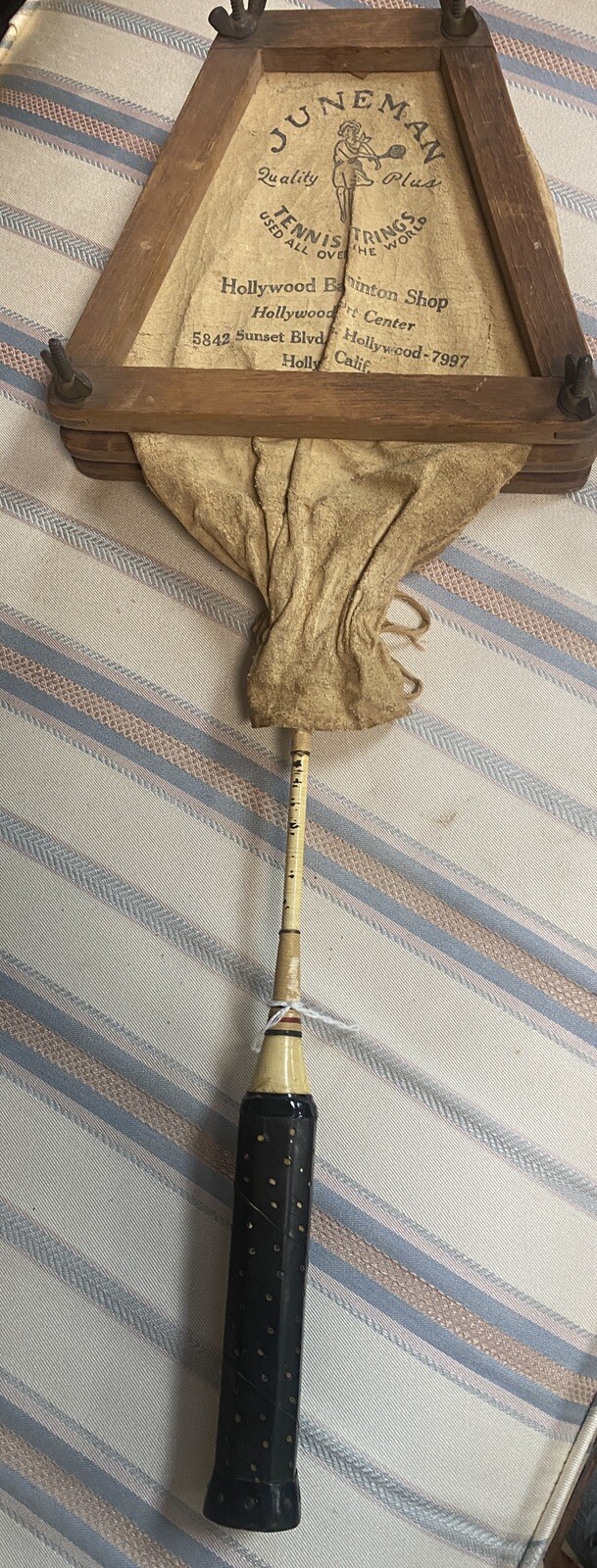 1930 Hollywood Memorabilia Advertising Sunset Blvd Badminton Shop Wooden Racket