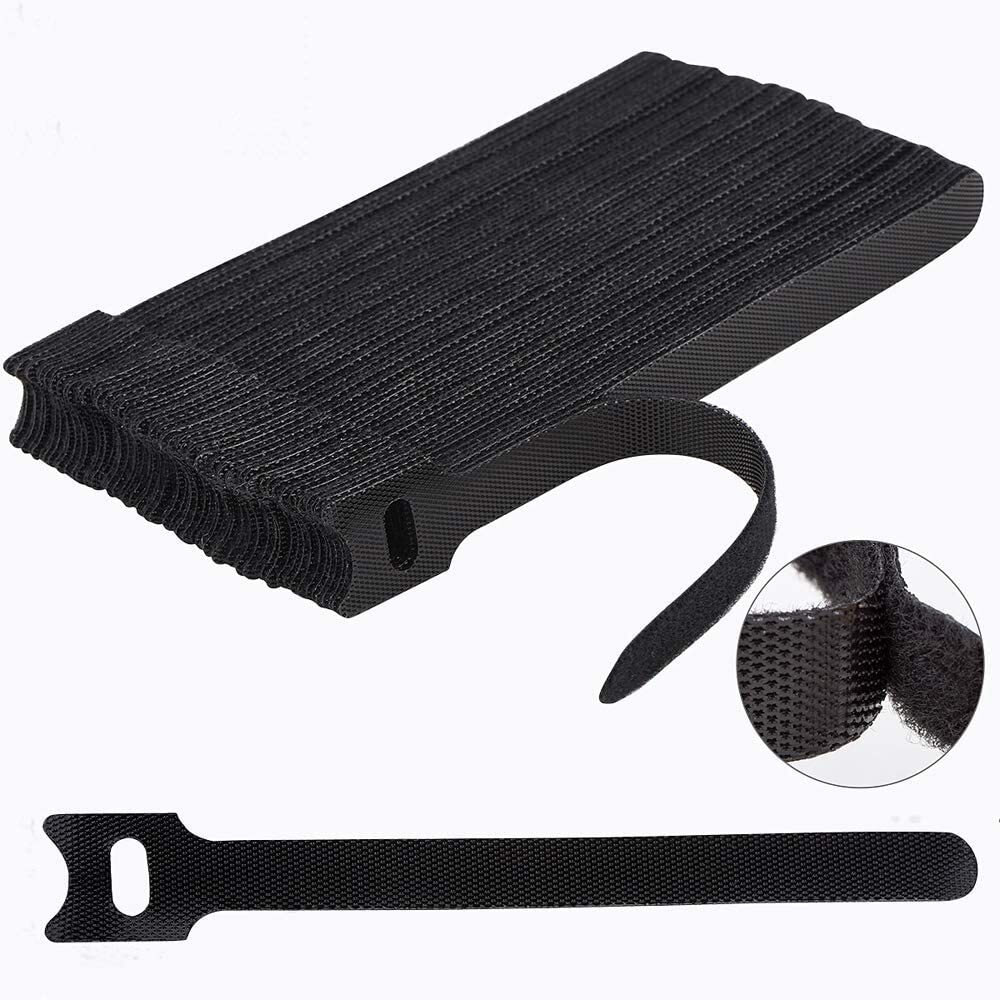 50-100pcs Cable Straps Wire Cord Hook Loop Ties Reusable Fastening Organizer Lot