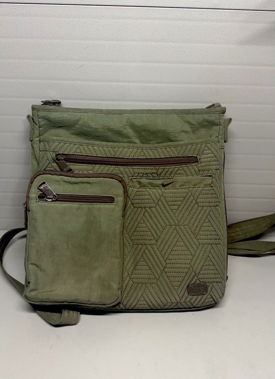 LUG MONORAIL Sage Olive Green Back Bag Organizer Tons of Pockets