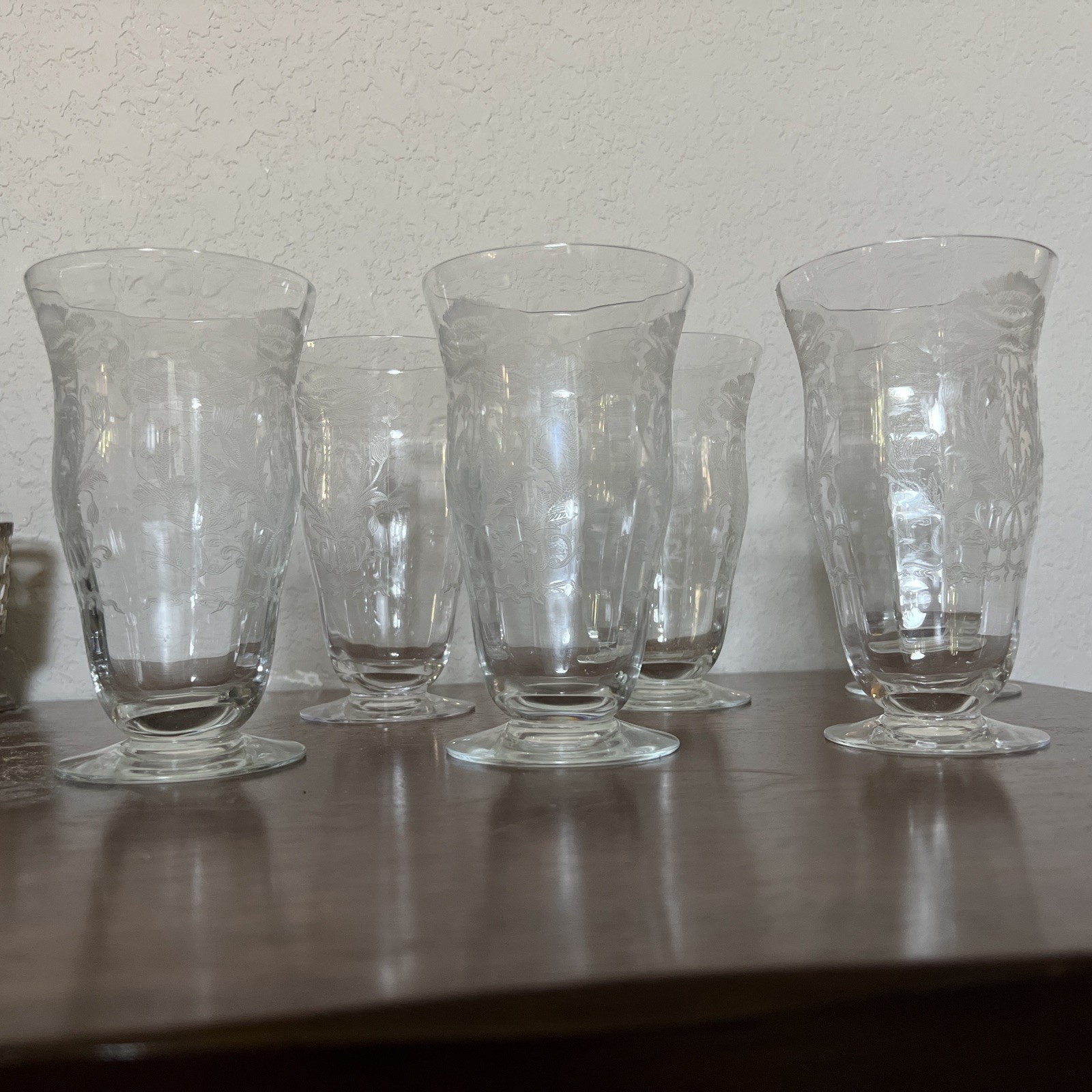 Vintage Tiffin Franciscan Juice Stemmed Glasses Etched (Set Of 6)