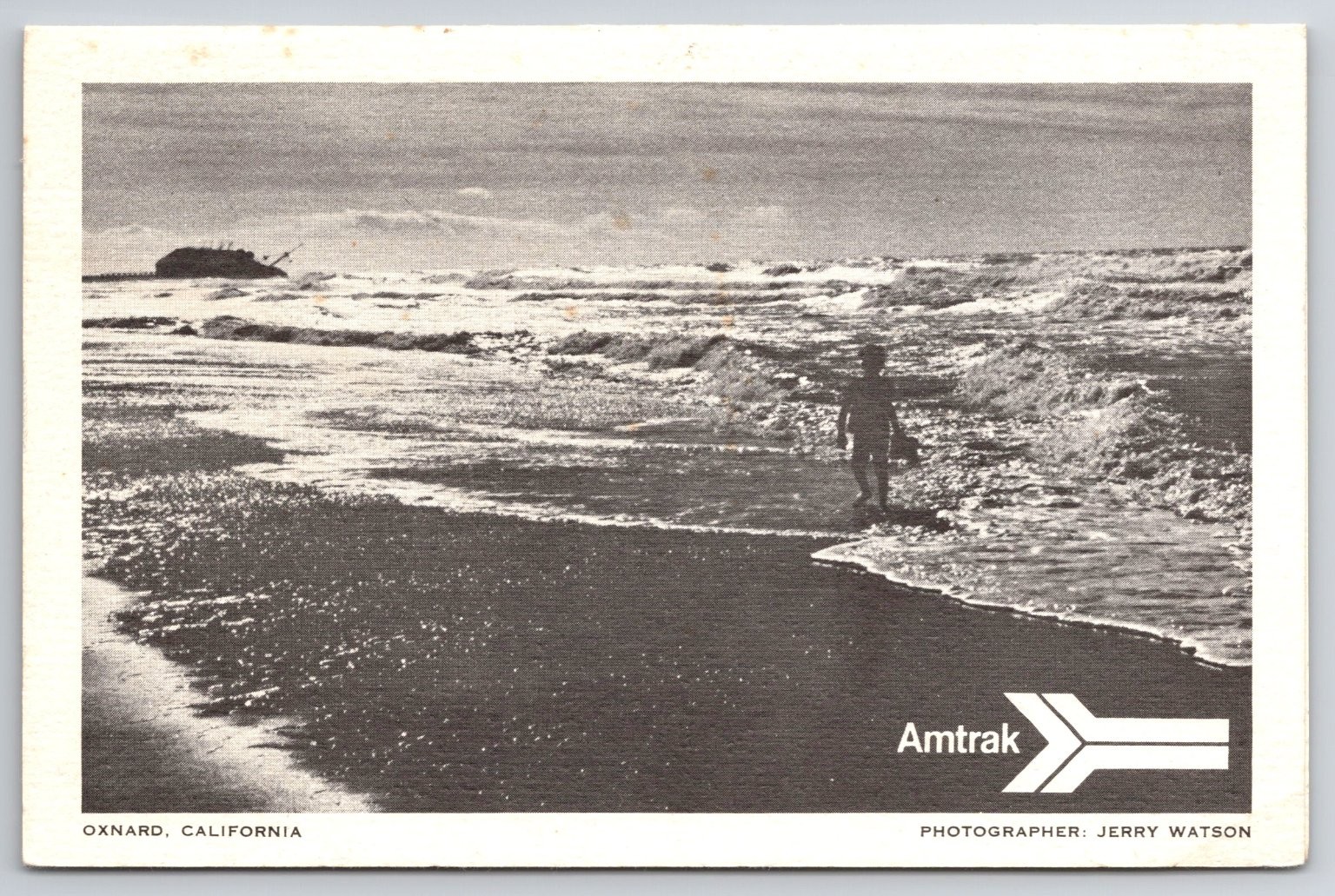 Amtrak Starlight Oxnard California Beach Advertising Postcard by Jerry Watson
