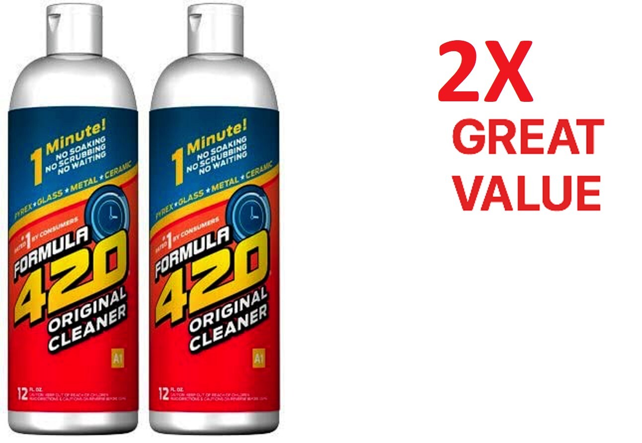 Formula 420 Glass Metal Ceramic Pipe Cleaner 12 Oz Bottles 2 Pack 