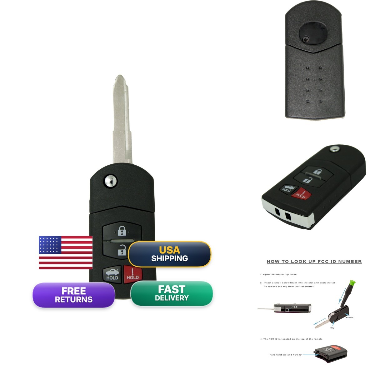 Keyless2Go Replacement Keyless Entry Remote Flip Key Fob Mazda 6 RX-8 That Use Keyless2Go Replacement Keyless Entry Remote Flip Key Fob Mazda 6 RX-8 That Use