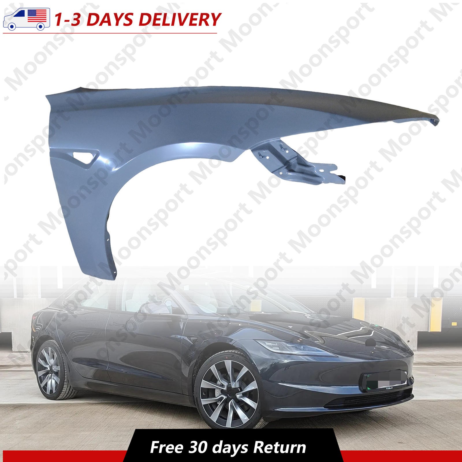 Front Fender Passenger Side RH For 2024-2025 Tesla Model 3 Right Front Fender Passenger Side RH For 2024-2025 Tesla Model 3 Right