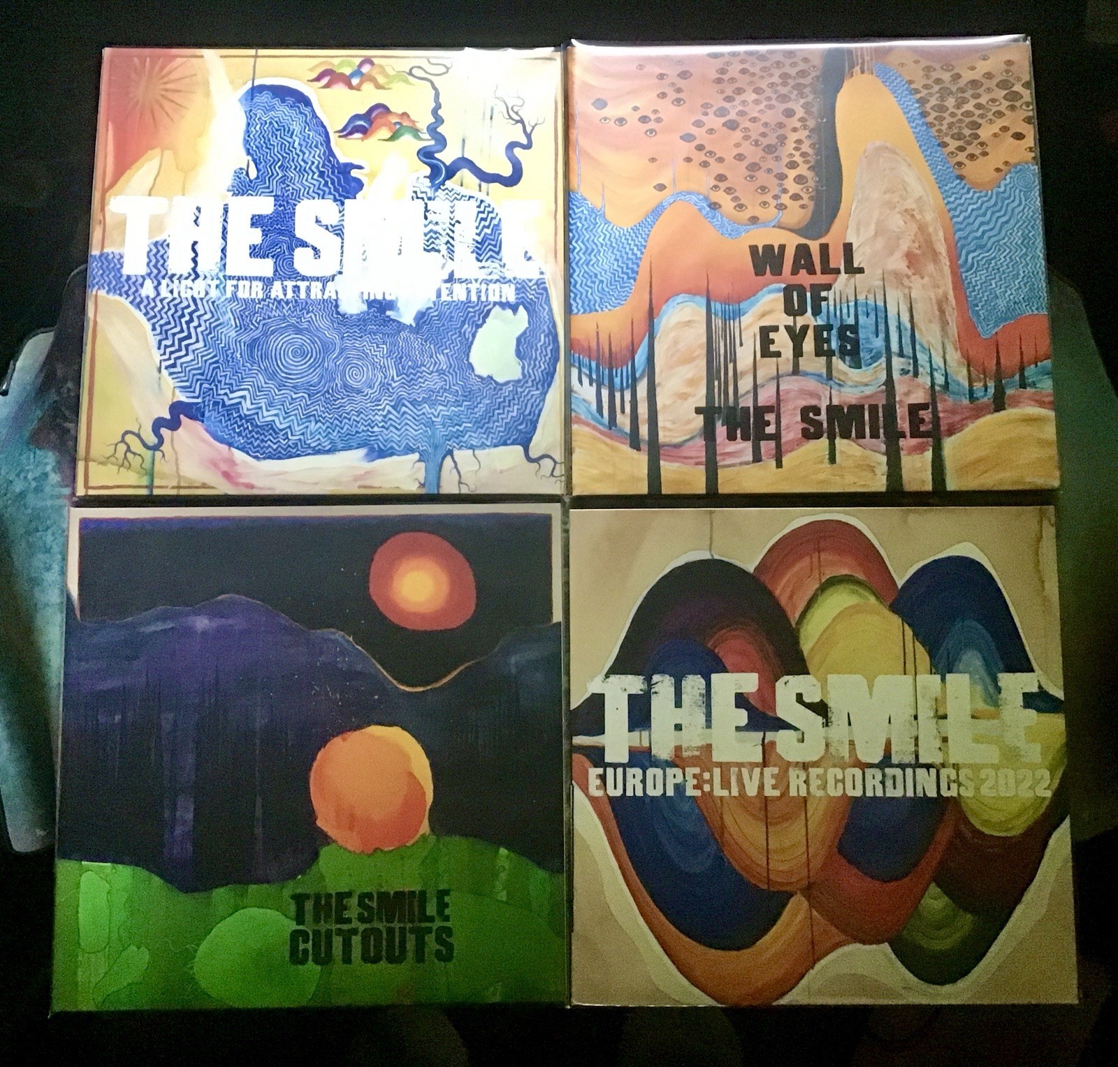 The Smile Colored Vinyl Lot 4x Wall of Eyes, A Light, European, Cutouts - EX/NM