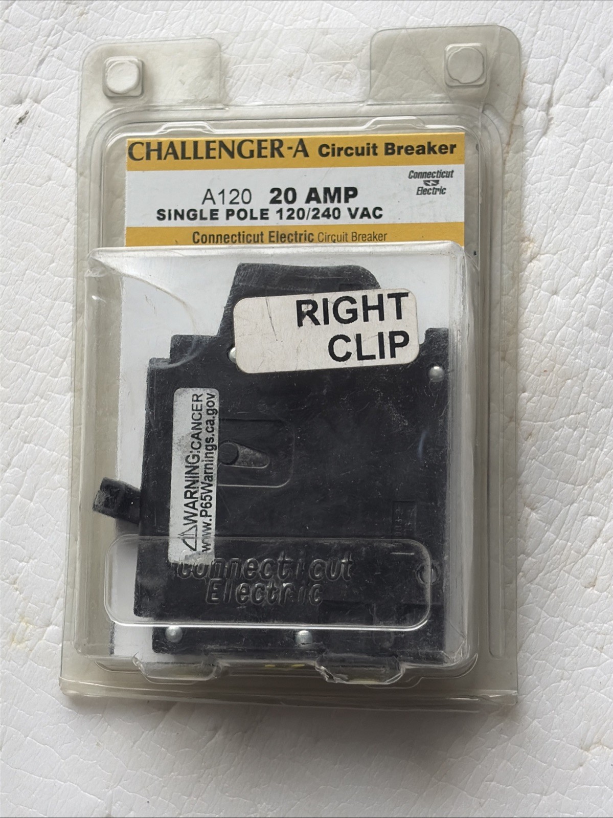 A120R Challenger Crouse-Hinds 1 Pole 20 Amp Wafer Circuit Breaker A120 CTL New
