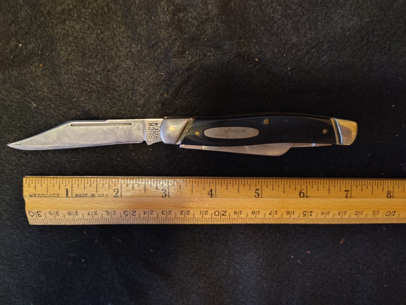 Rare Vintage Buck no model Stockman 3 blade knife with Fluted Bolsters