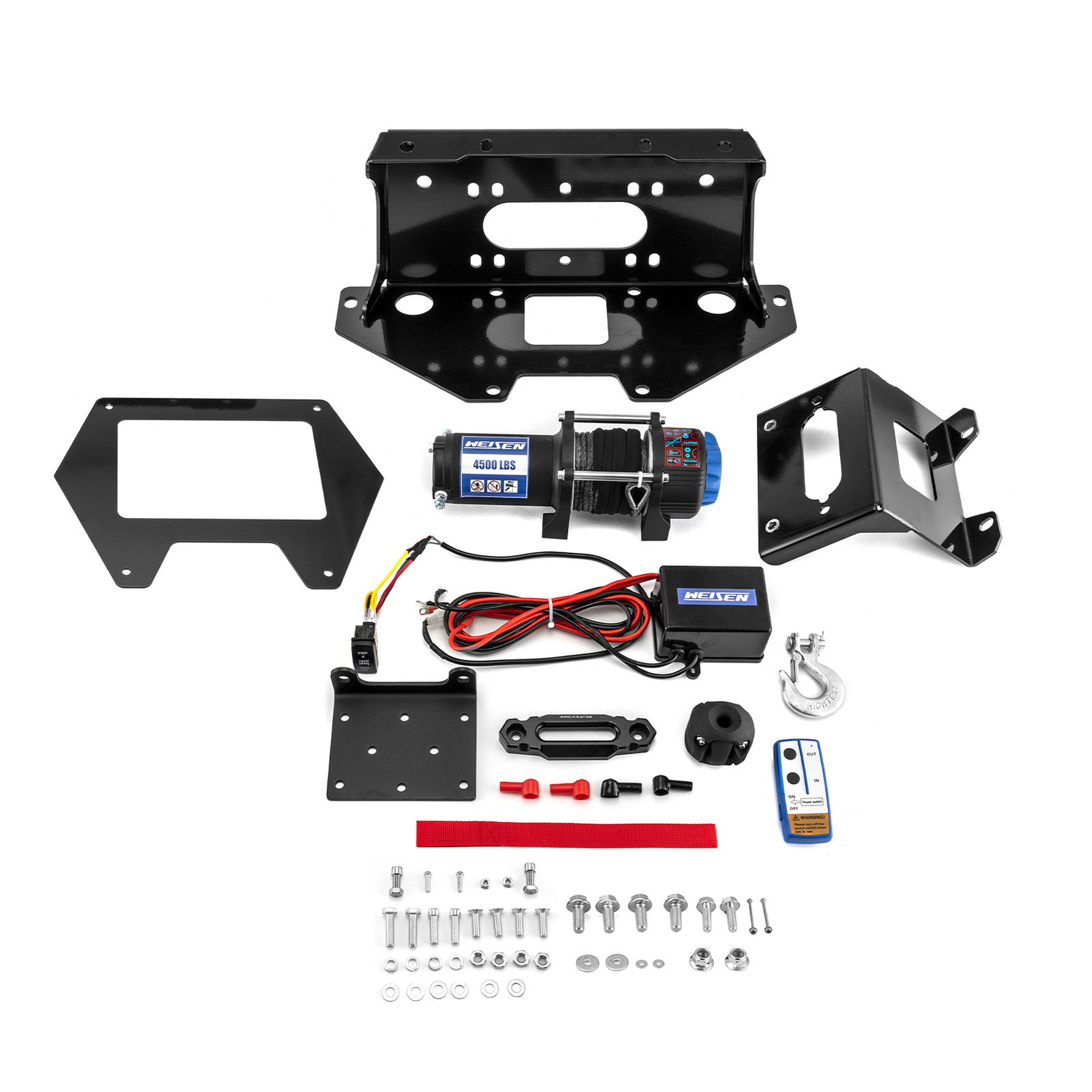 UTV 4500lb 12V Electric Winch Mount Combo Rope Kit For Polaris RZR PRO XP/XP 4