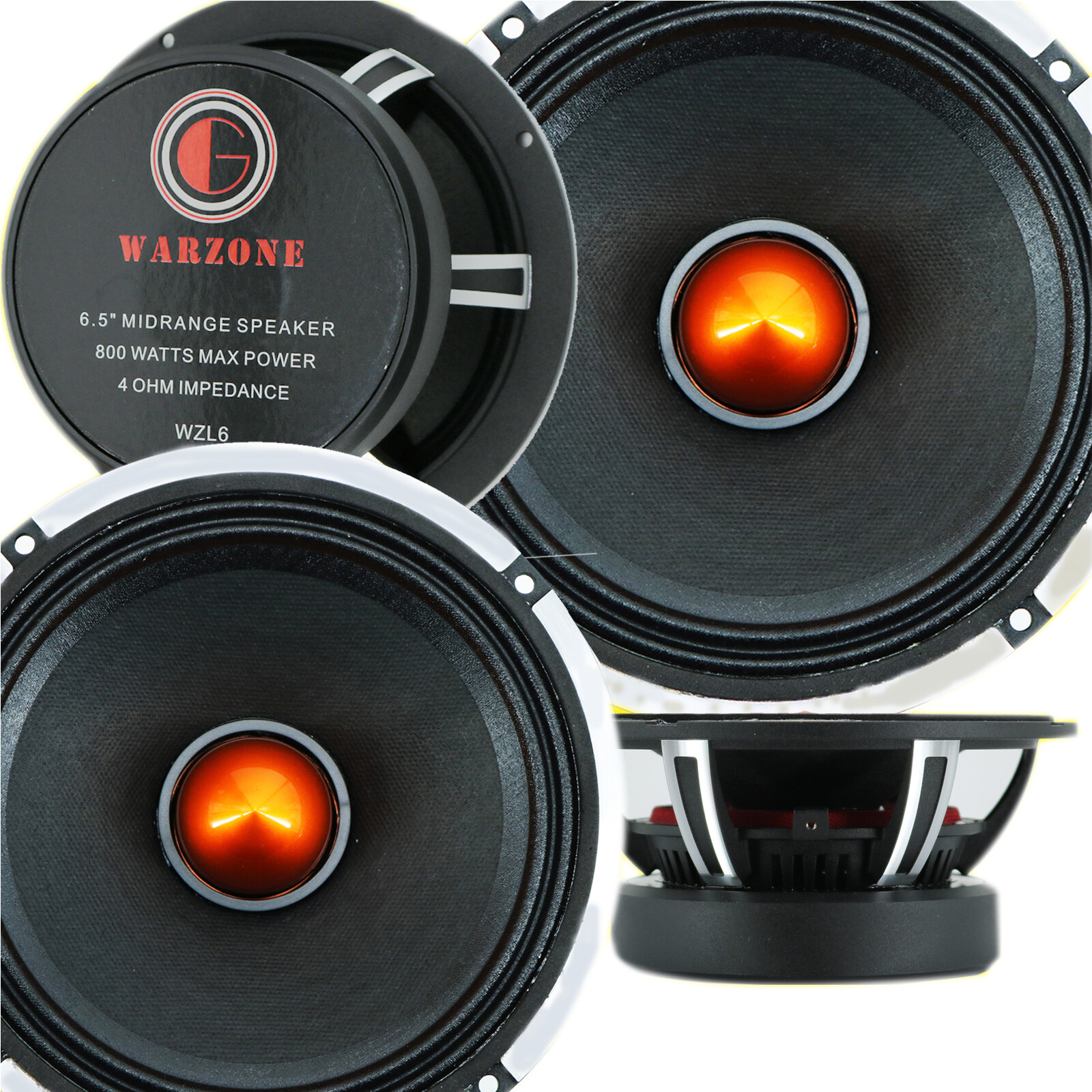 4x Gravity WZL6 6.5? Car Audio speaker  Midrange Bullet Loud Speaker 800W 4 ohm