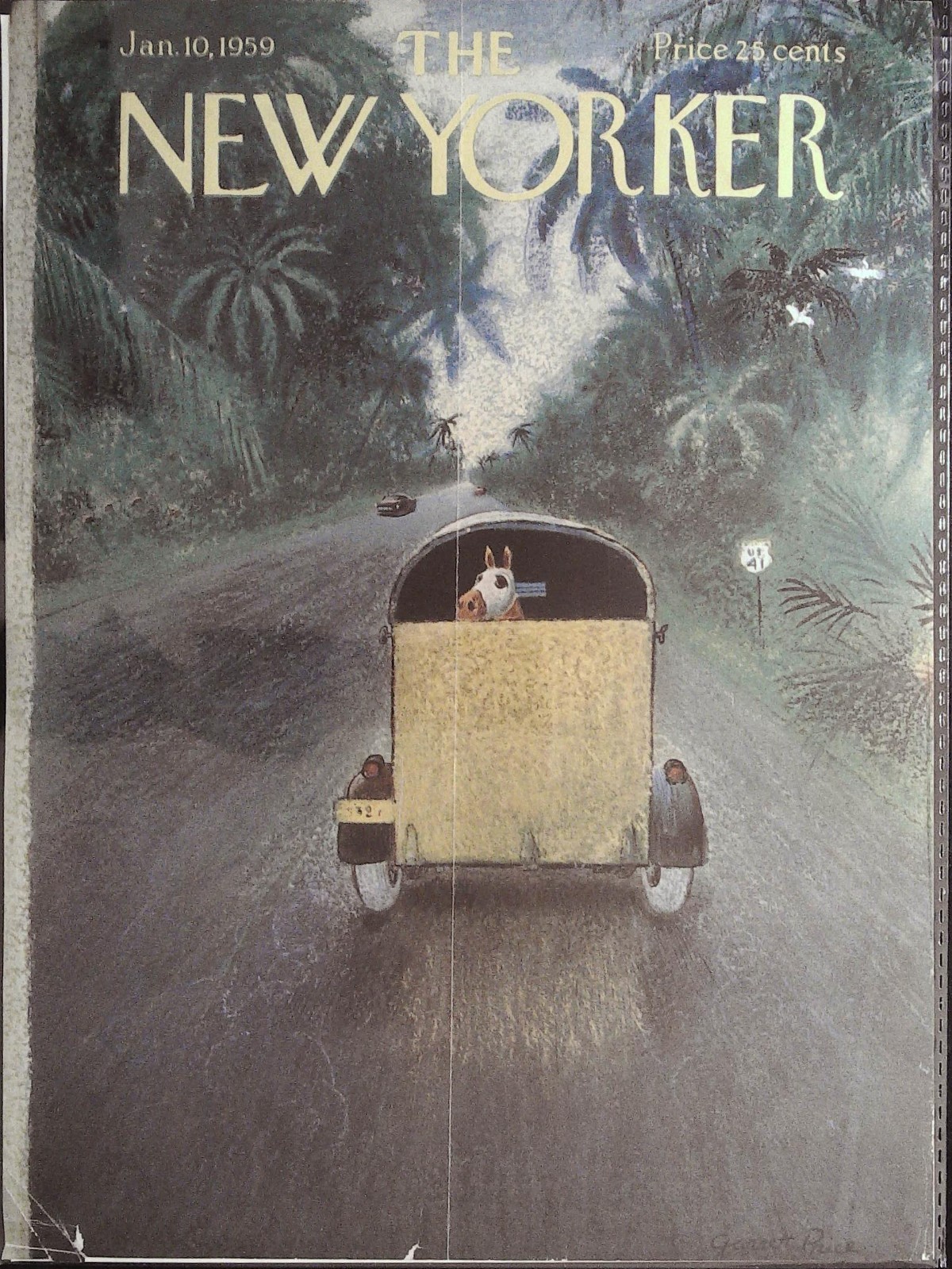 The New Yorker January 10, 1959 Garrett Price FRONT COVER ONLY