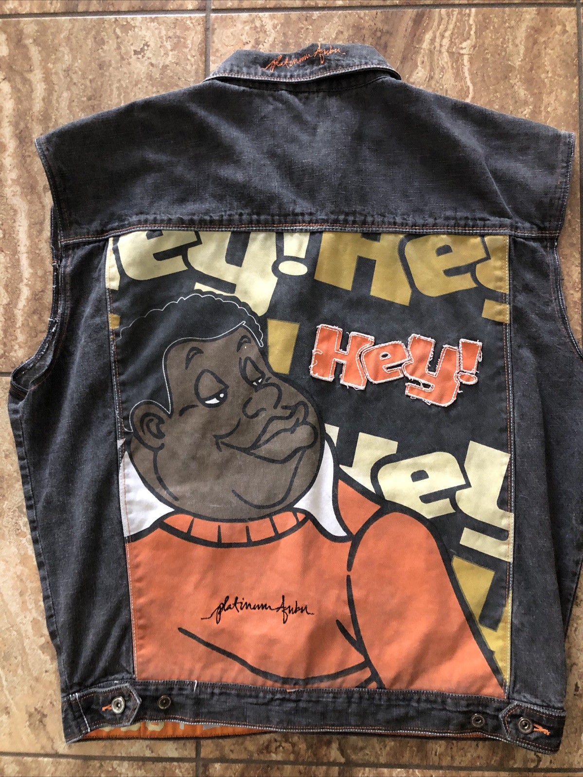 Vintage 90s Platinum Fubu Fat Albert Denim Vest Jacket Men’s XL Hip Hop Street Vintage 90s Platinum Fubu Fat Albert Denim Vest Jacket Men’s XL Hip Hop Street