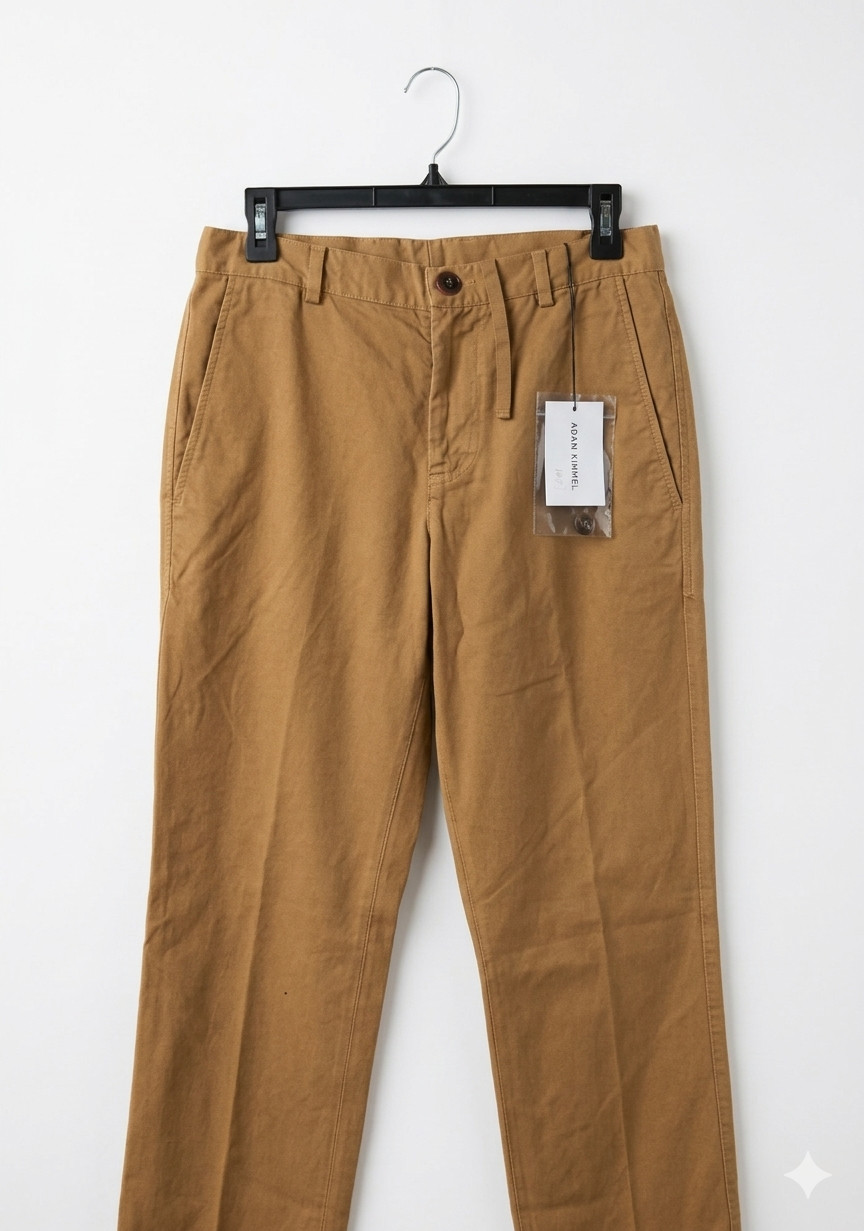 Adam Kimmel Brown Casual Dress Pants Flat Front Officer Twill Cotton XXS 2XS
