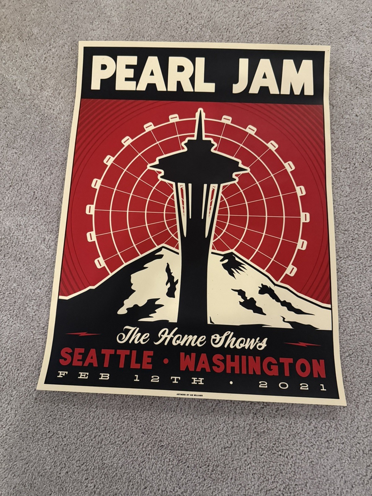 PEARL JAM - Home Shows Broadcast Feb 2021 - Williams POSTER - Seattle Ten Club