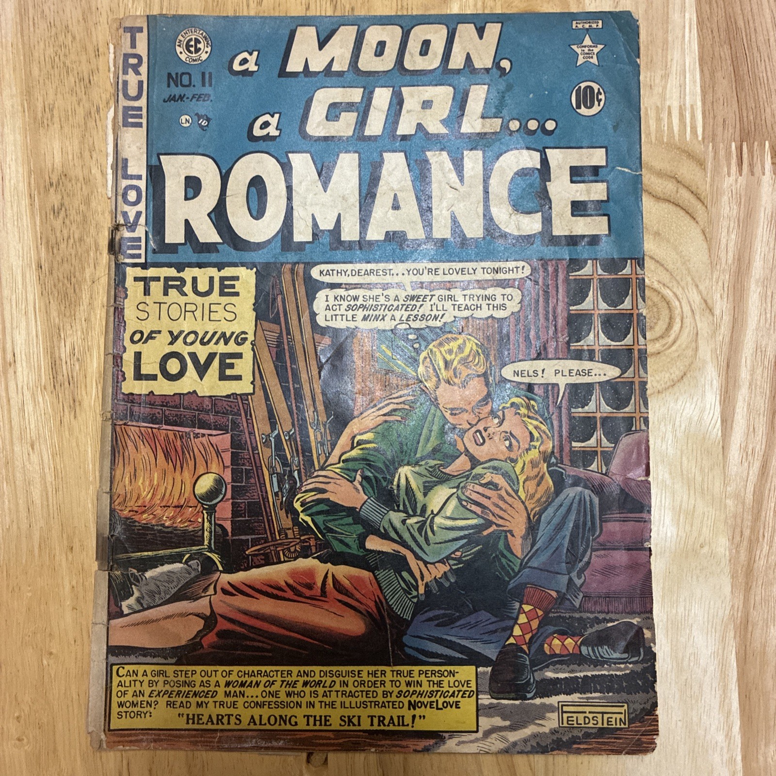 A Moon a Girl Romance #11 EC 1950 Feldstein -Sexual Assaut Cover  Super Rare